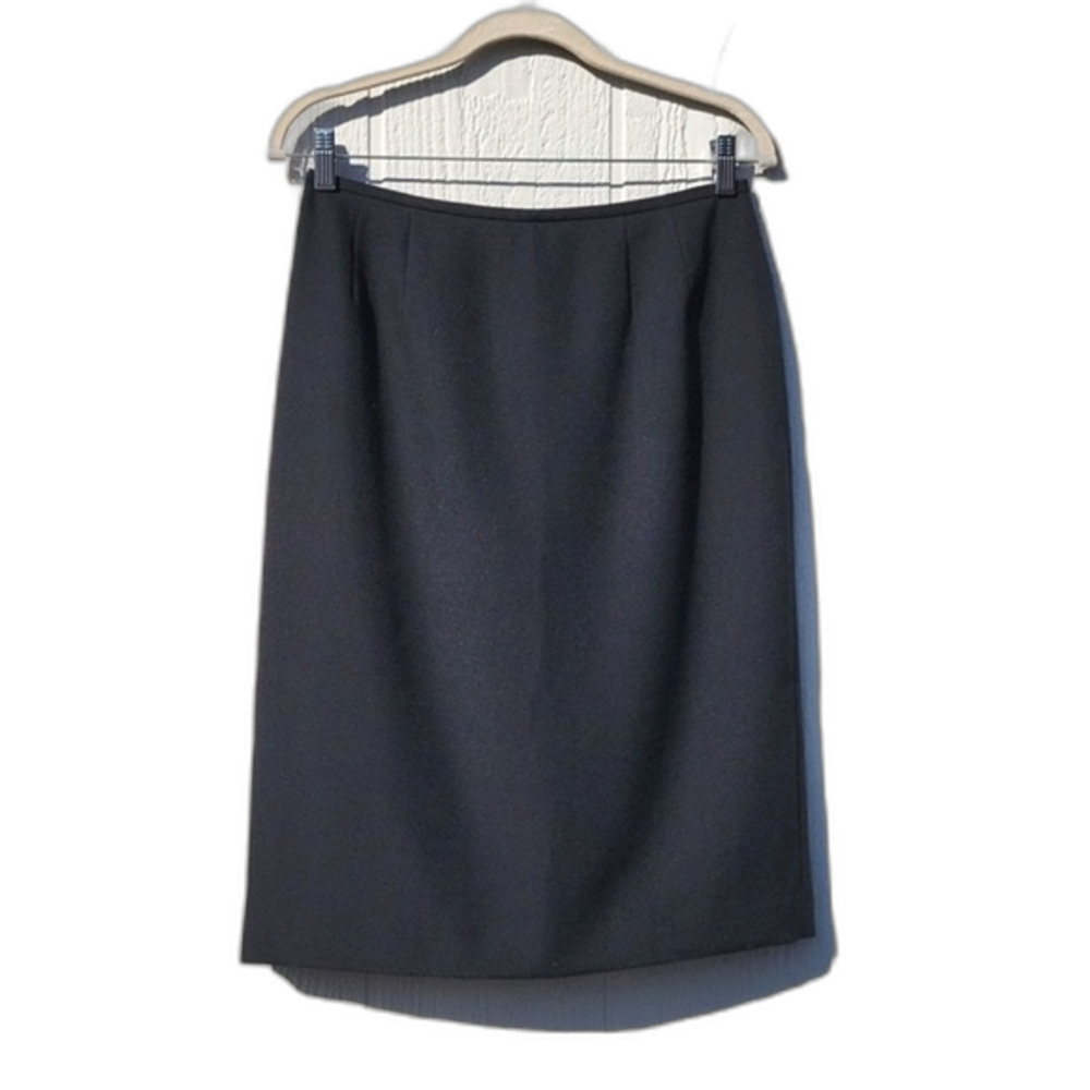 KASPER Black Knee Length Lined Career Skirt size 8 Neutral Office Professional